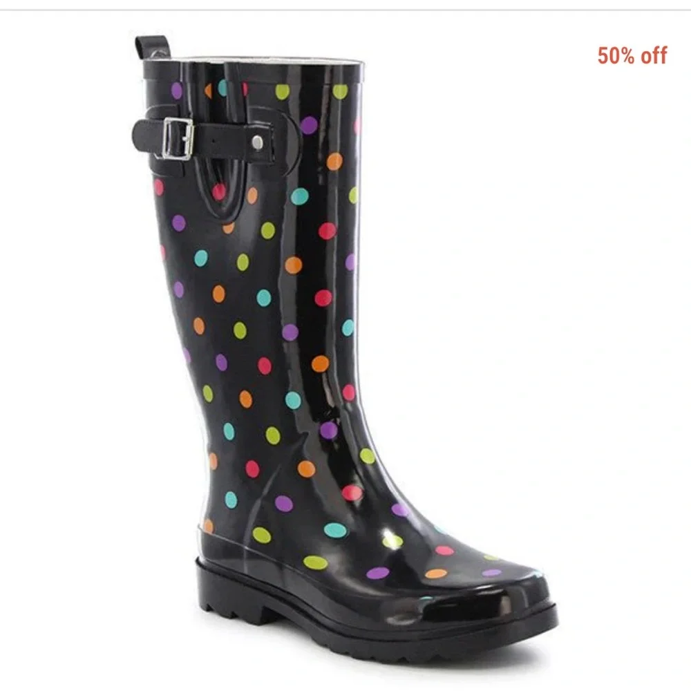 🎄 Western Chief Women's Ditsy Dot City Rain Boot, 9 🎅 - Picture 2 of 10